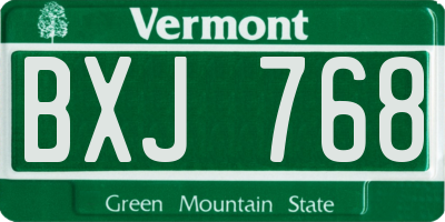 VT license plate BXJ768