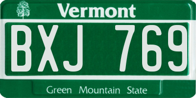 VT license plate BXJ769