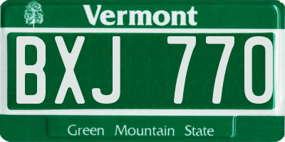VT license plate BXJ770