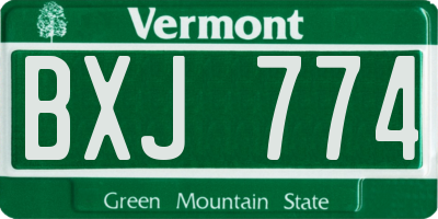 VT license plate BXJ774