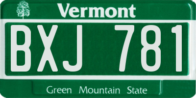 VT license plate BXJ781