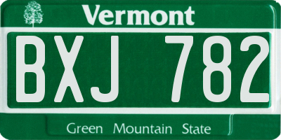 VT license plate BXJ782