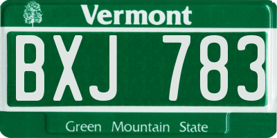 VT license plate BXJ783