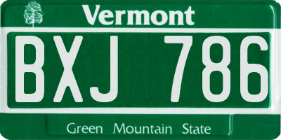VT license plate BXJ786