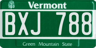 VT license plate BXJ788
