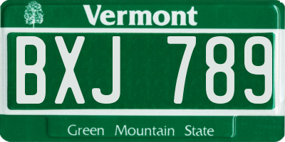 VT license plate BXJ789