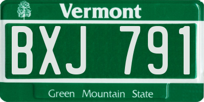 VT license plate BXJ791