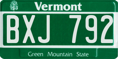 VT license plate BXJ792