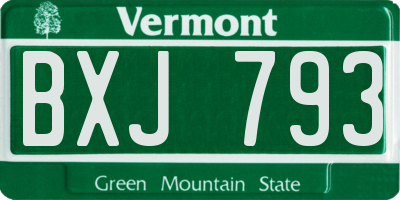 VT license plate BXJ793