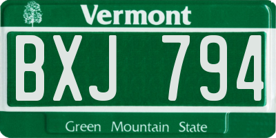 VT license plate BXJ794