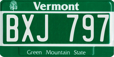 VT license plate BXJ797
