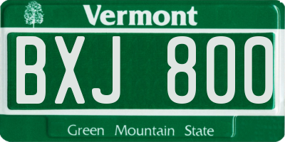 VT license plate BXJ800