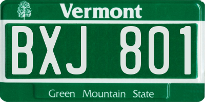 VT license plate BXJ801