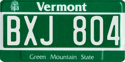 VT license plate BXJ804