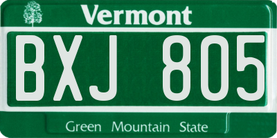 VT license plate BXJ805