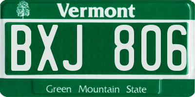 VT license plate BXJ806