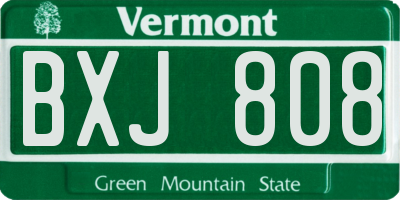 VT license plate BXJ808
