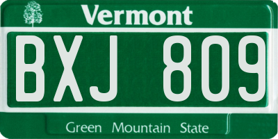 VT license plate BXJ809