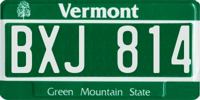 VT license plate BXJ814