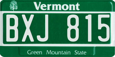 VT license plate BXJ815