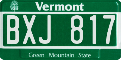 VT license plate BXJ817
