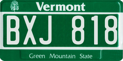 VT license plate BXJ818