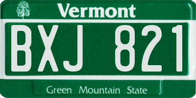 VT license plate BXJ821