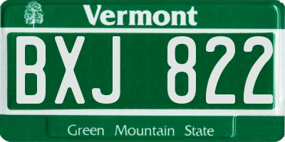 VT license plate BXJ822