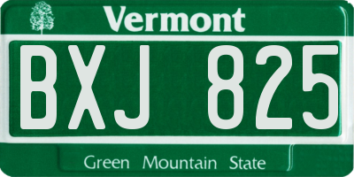VT license plate BXJ825