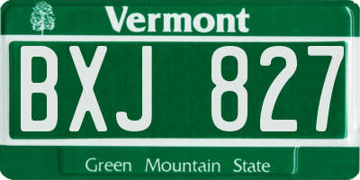 VT license plate BXJ827