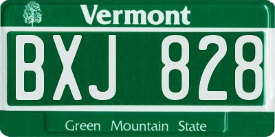 VT license plate BXJ828