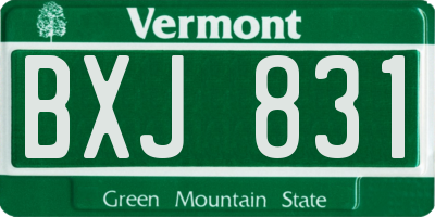 VT license plate BXJ831