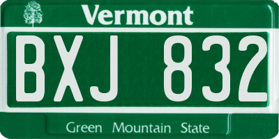 VT license plate BXJ832