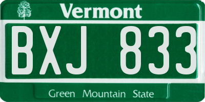 VT license plate BXJ833