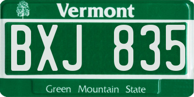 VT license plate BXJ835