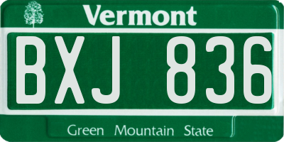 VT license plate BXJ836