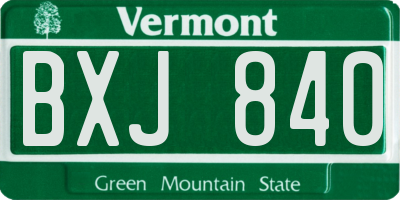VT license plate BXJ840