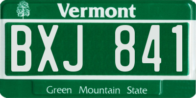 VT license plate BXJ841