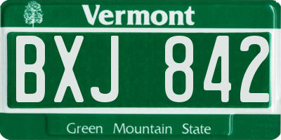VT license plate BXJ842