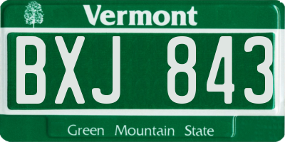 VT license plate BXJ843