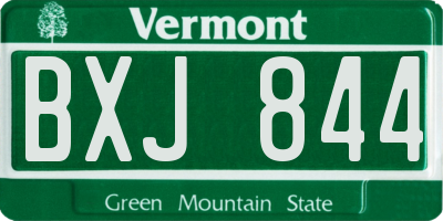 VT license plate BXJ844