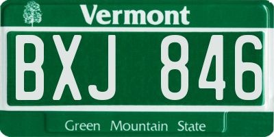 VT license plate BXJ846