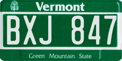 VT license plate BXJ847