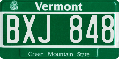 VT license plate BXJ848