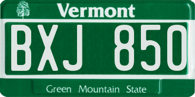 VT license plate BXJ850
