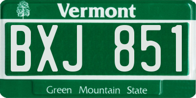 VT license plate BXJ851