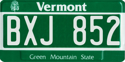 VT license plate BXJ852