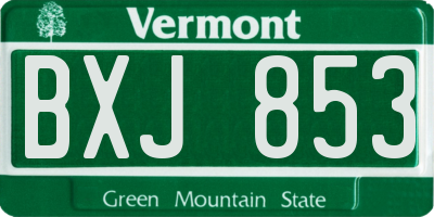 VT license plate BXJ853