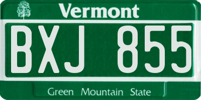 VT license plate BXJ855