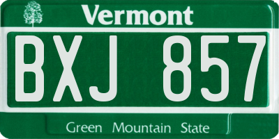 VT license plate BXJ857